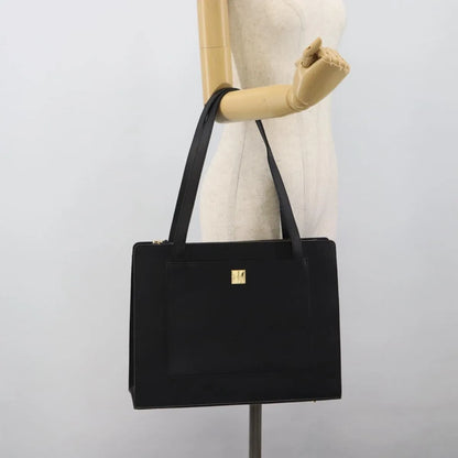 Saint Laurent Vintage Leather, Black, Leather, Tote Bag