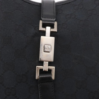 Gucci Vintage Jackie O Hobo Canvas and leather, Black, Canvas, Shoulder Bag