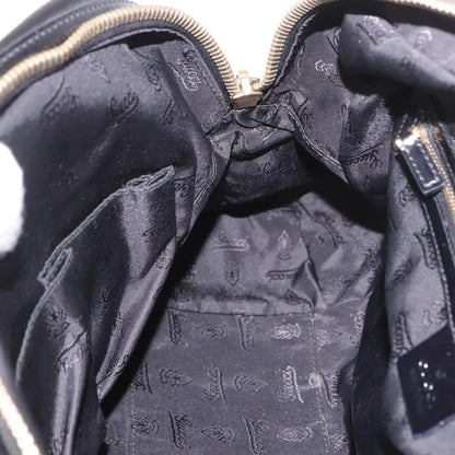 Gucci Pop Bamboo Handle Dialux Coated Canvas, Black, PVC, Handbag