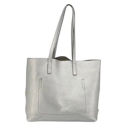 Prada Vintage Tote Leather, Silver, Leather, Tote Bag