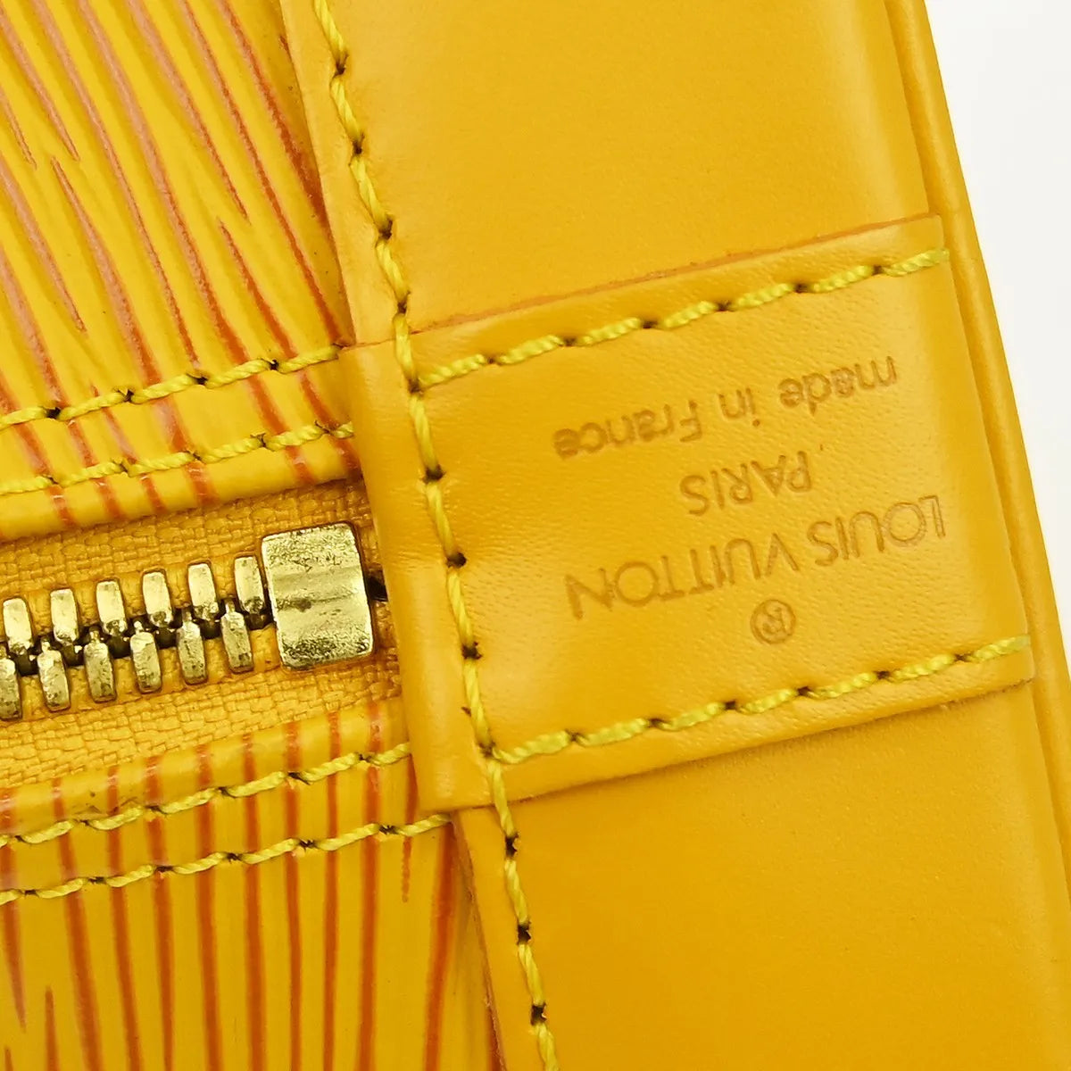 Louis Vuitton Alma Epi, Yellow, Leather, Handbag