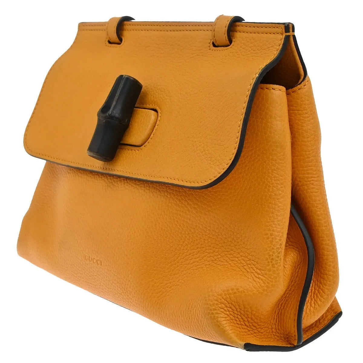Gucci Bamboo Daily Top Handle Leather, Orange, Leather, Handbag
