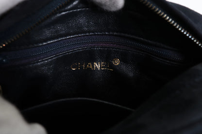 Chanel Vintage Camera Bag Suede, Black, Suede, Crossbody Bag