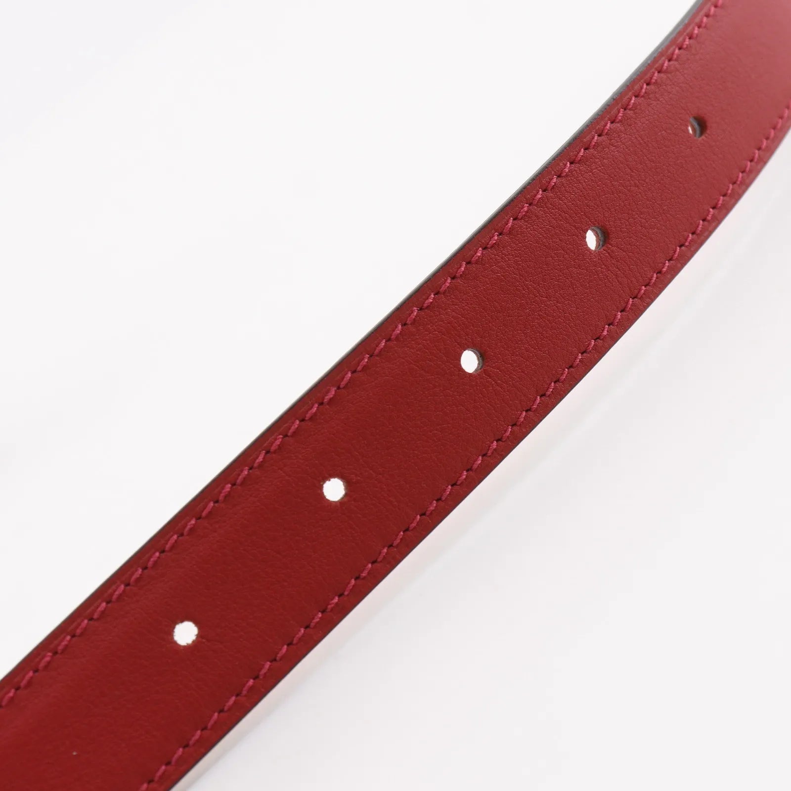 Hermes Rivale Reversible Belt Leather, Red, Leather, Belt