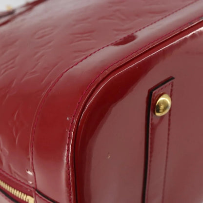 Louis Vuitton Alma Monogram Vernis, Red, Patent Leather, Handbag