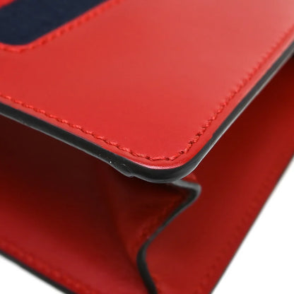 Gucci Sylvie Leather, Red, Leather, Shoulder Bag