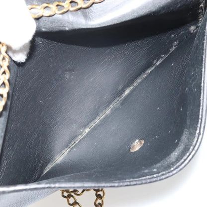 Christian Dior Vintage Chain Flap Leather, Black, Leather, Shoulder Bag