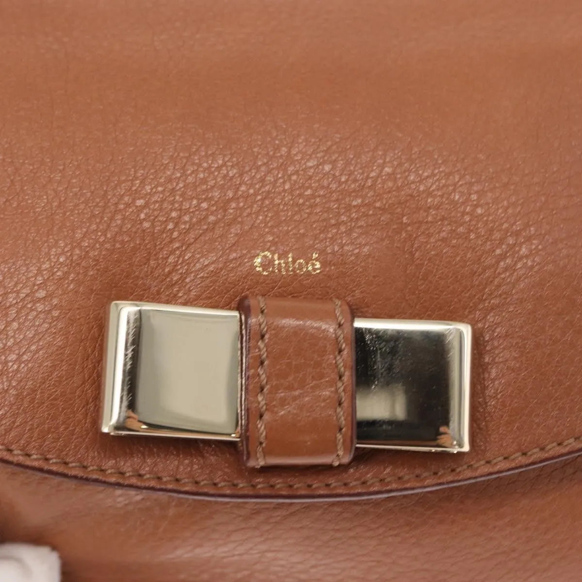 Chloe Lily Leather, Brown, Leather, Shoulder Bag
