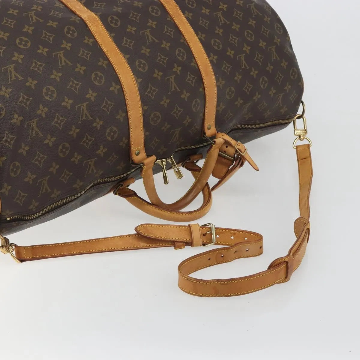 Louis Vuitton Keepall Bandoulière Monogram, Brown, Canvas, Travel Bag