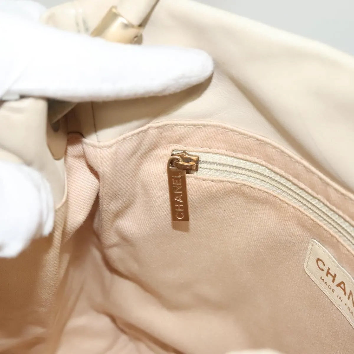 Chanel Camellia Tote Leather, Beige, Leather, Tote Bag