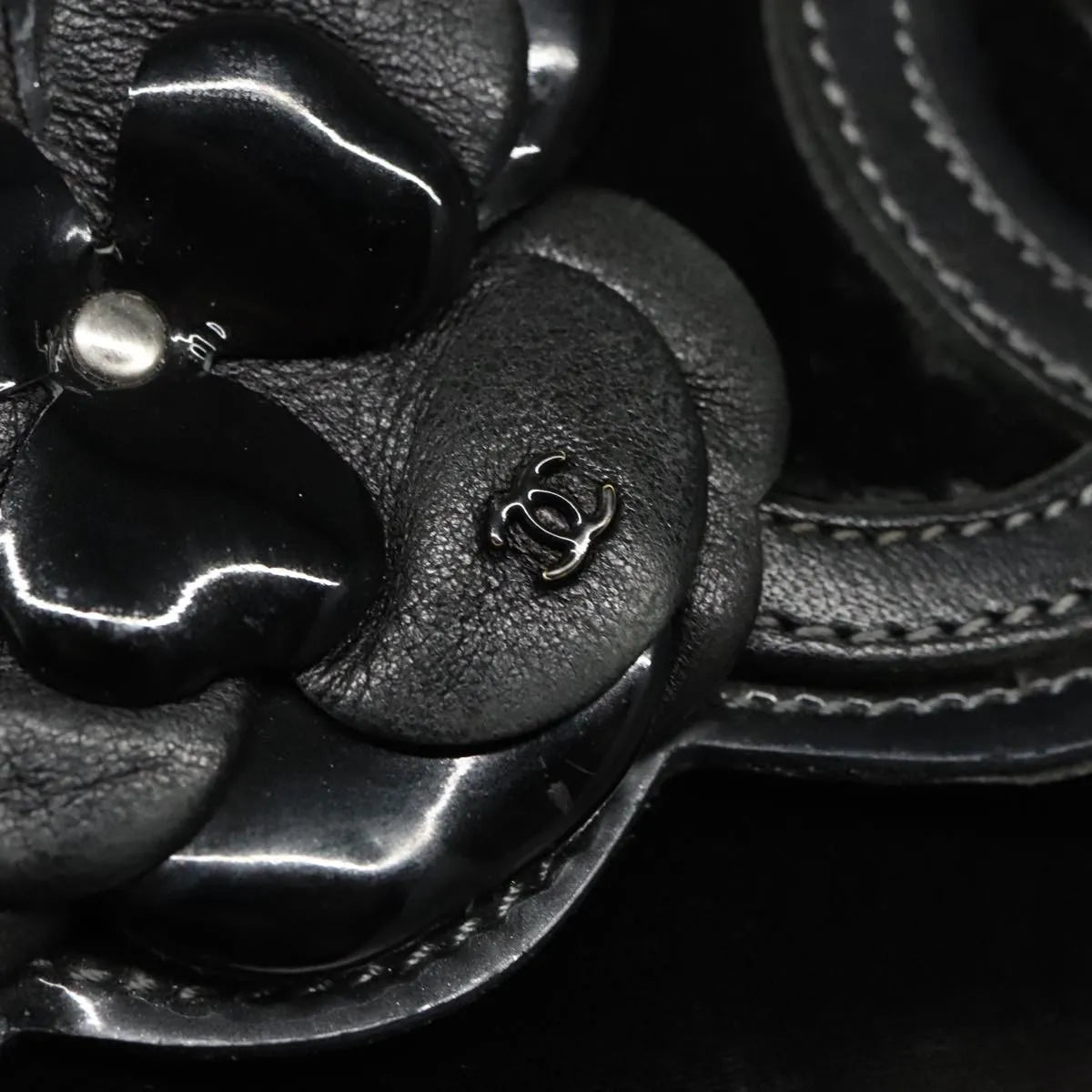 Chanel Camellia No.5 Chain Flap Velvet, Black, Velvet, Shoulder Bag