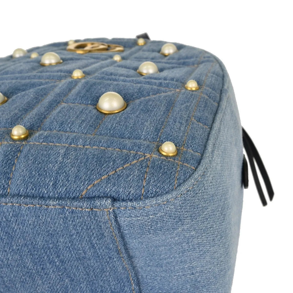 Gucci Backpack Embellished Wool, Blue, Denim, Backpack
