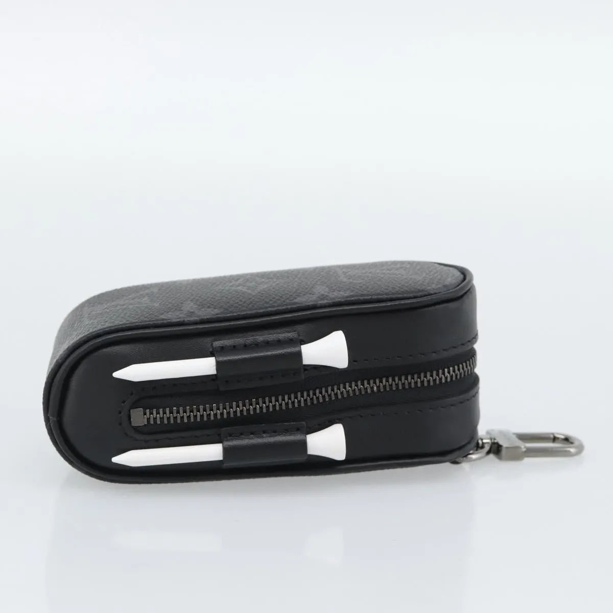 Louis Vuitton golf ball case monogram, Black, Canvas, Clutch