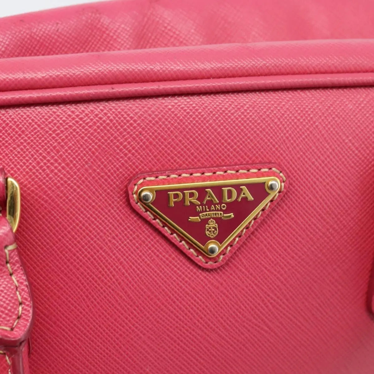 Prada Bauletto Saffiano Leather, Pink, Leather, Handbag