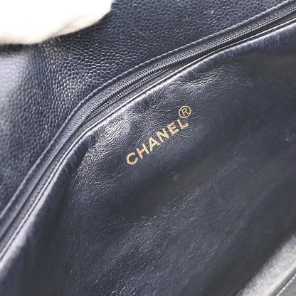 Chanel Vintage Grand Shopping Tote Quilted Caviar, Black, Leather, Tote Bag