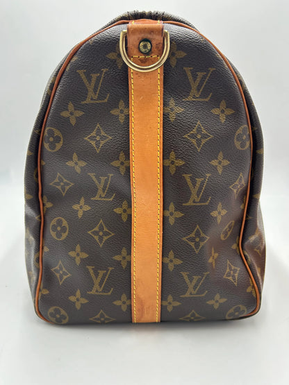 Louis Vuitton keepall bandoulière monogram, Brown, Canvas, Handbag
