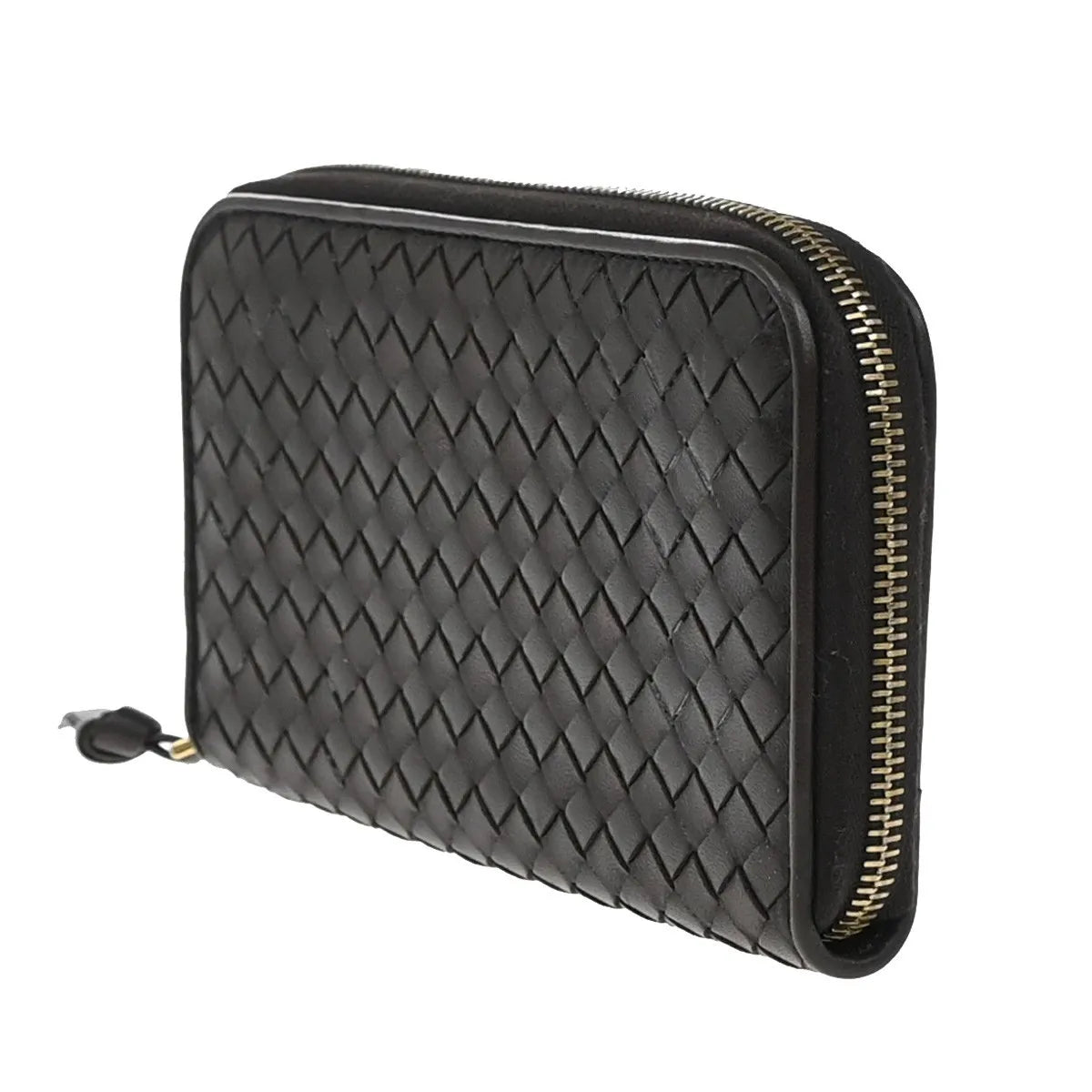 Bottega Veneta Intrecciato Long Zip Leather, Brown, Leather, Wallet