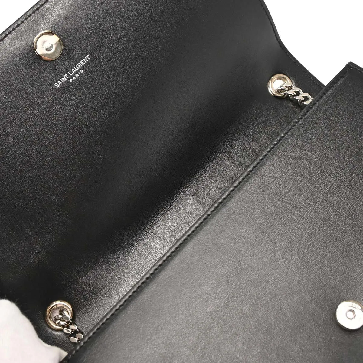 Saint Laurent Kate leather, Black, Leather, Shoulder Bag