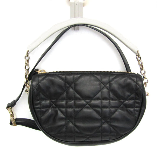 Christian Dior Vibe Hobo Cannage Quilt Lambskin, Black, Leather, Handbag