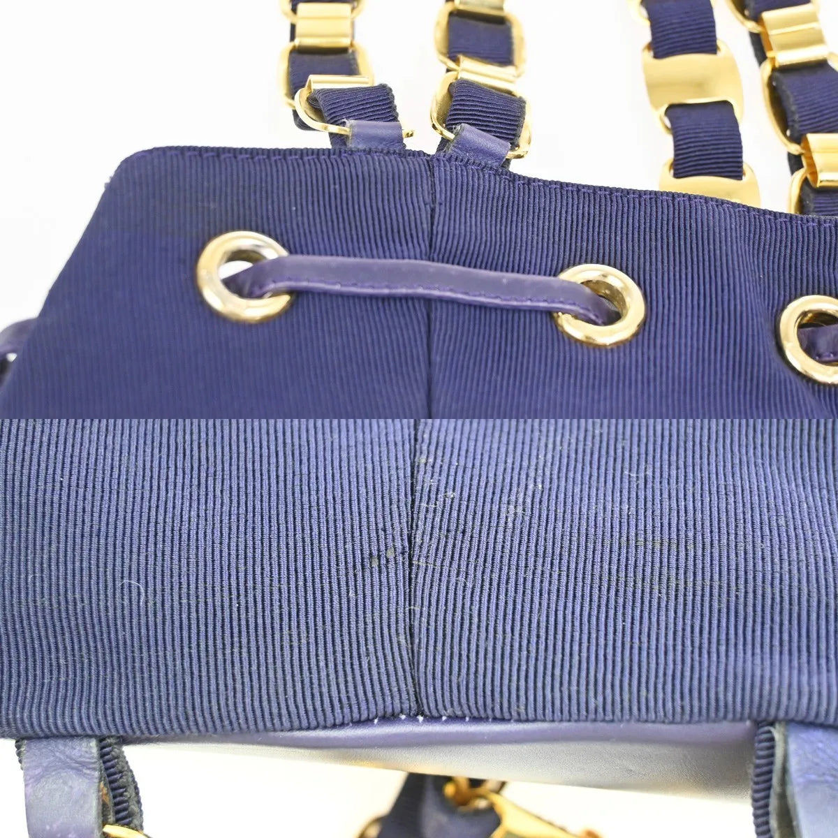Salvatore Ferragamo Vara Chain Canvas, Purple, Canvas, Backpack