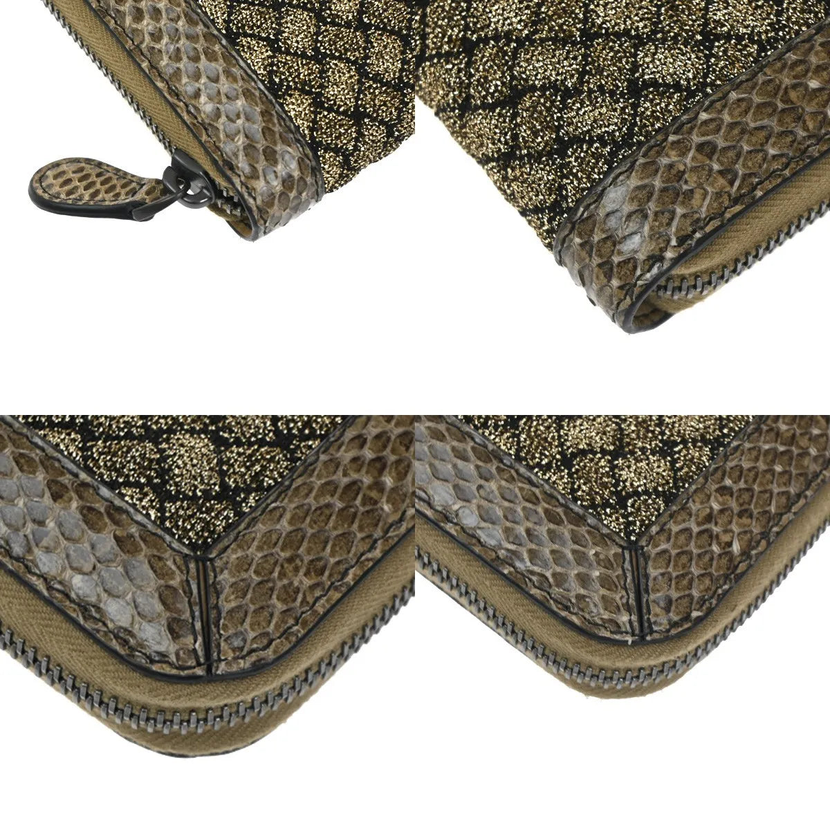 Bottega Veneta Intrecciato Long Zip Leather, Brown, Leather, Wallet