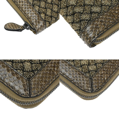 Bottega Veneta Intrecciato Long Zip Leather, Brown, Leather, Wallet