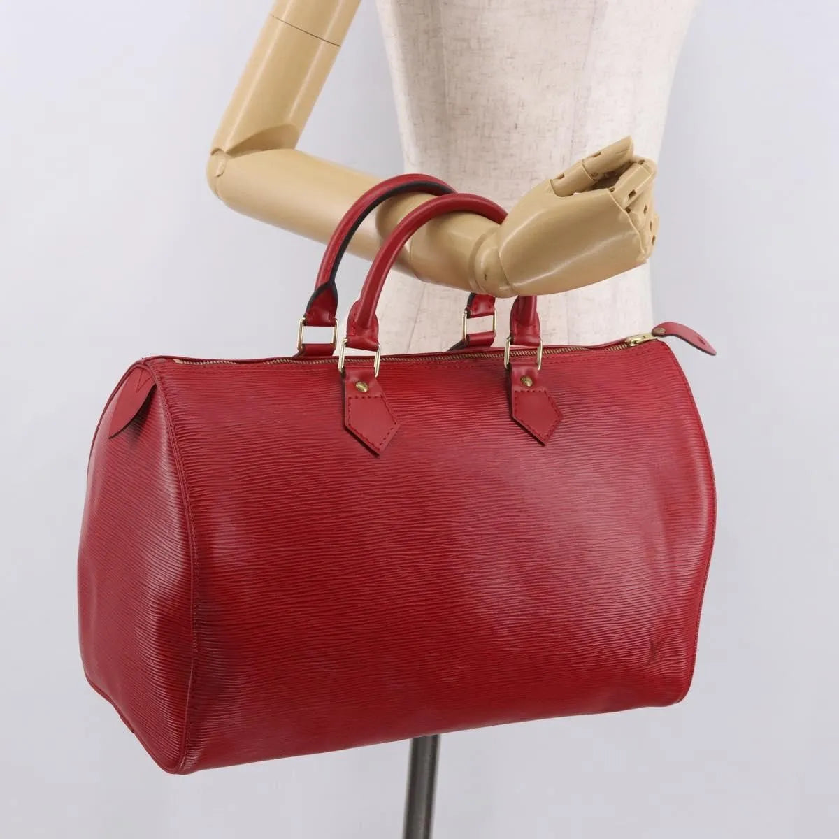 Louis Vuitton Speedy Epi Leather, Red, Leather, Handbag