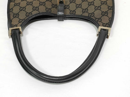 Gucci Vintage Jackie Canvas, Brown, Canvas, Handbag