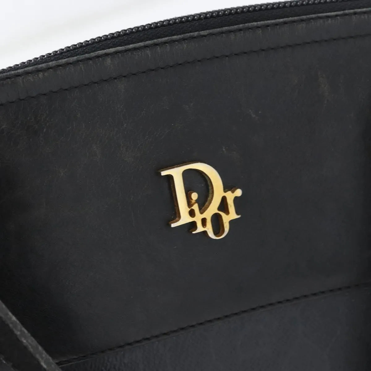Christian Dior Vintage Honeycomb Canvas, Black, PVC, Shoulder Bag