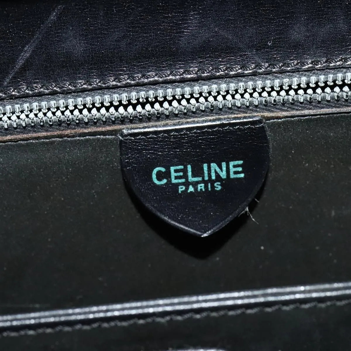 Celine Vintage Leather, Black, Leather, Shoulder Bag
