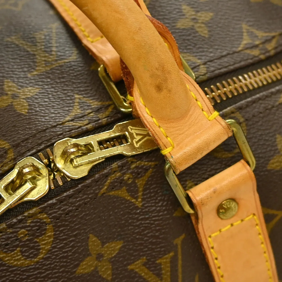 Louis Vuitton Keepall Bandoulière Monogram, Brown, Canvas, Travel Bag