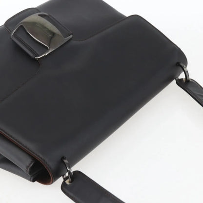 Salvatore Ferragamo Vala Leather, Black, Leather, Shoulder Bag