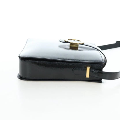 Celine Vintage logo ring shoulder bag Patent Leather, Green, Patent Leather, Shoulder Bag