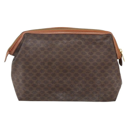 Celine Macadam Pochette Canvas, Brown, Canvas, Clutch