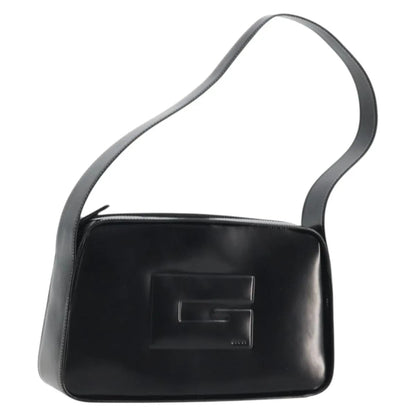 Gucci Vintage G logo Leather, Black, Patent Leather, Shoulder Bag