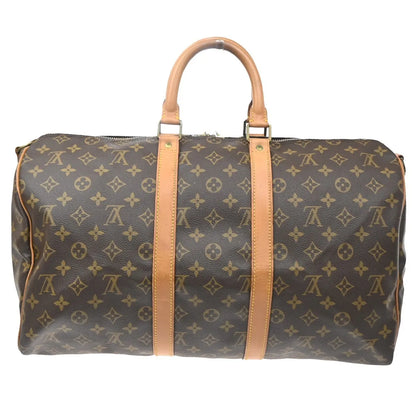 Louis Vuitton Keepall Bandoulière Monogram, Brown, Canvas, Travel Bag