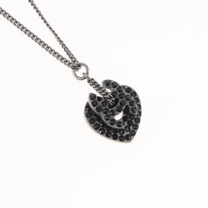 Chanel Coco Long Metal with Faux Pearls and Crystals, Black, Metal, Necklace