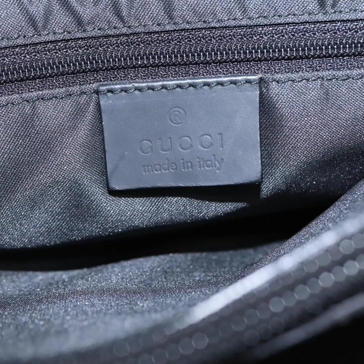 Gucci Vintage Bamboo Handle Tote GG Nylon, Black, Nylon, Tote Bag