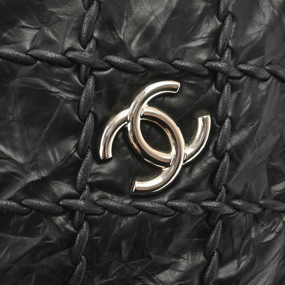 Chanel Ultra Stitch Chain Tote Quilted Calfskin, Black, Leather, Tote Bag