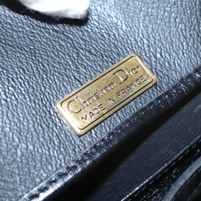 Christian Dior Vintage Honeycomb Flap Canvas and Leather, Black, Canvas, Shoulder Bag