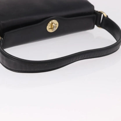 Gucci Vintage Convertible Bamboo Box Leather, Black, Leather, Handbag