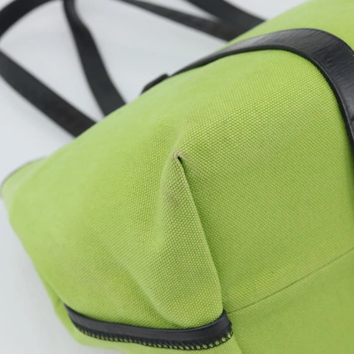 Bottega Veneta Vintage Canvas, Green, Canvas, Tote Bag