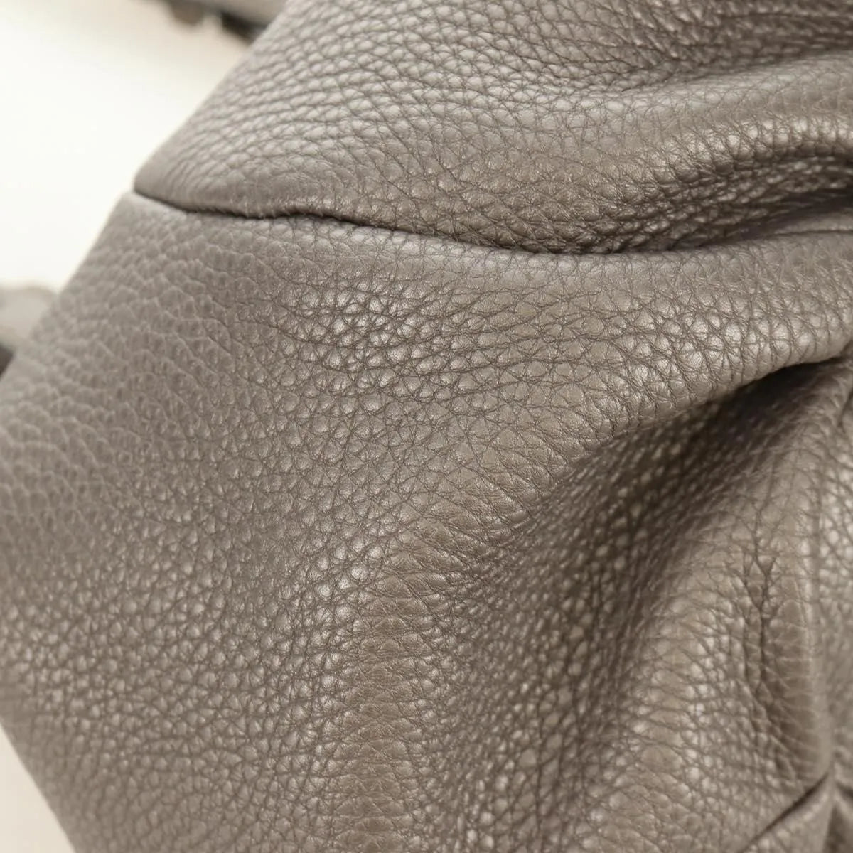 Fendi Selleria Pomodorino Leather, Gray, Leather, Tote Bag
