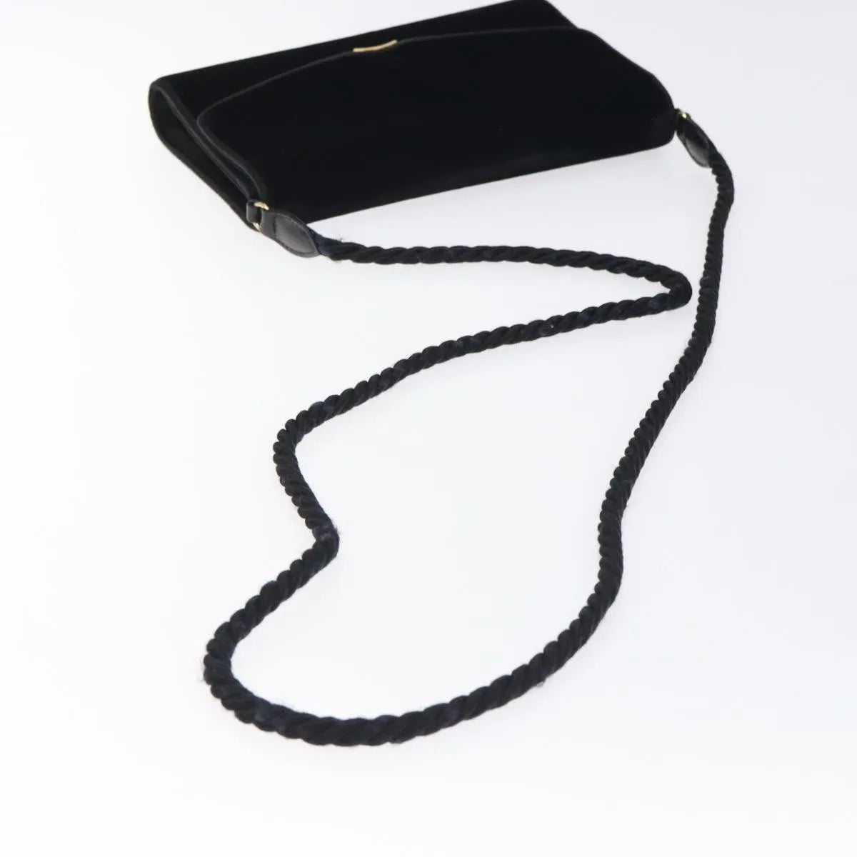 Gucci Vintage Flap Velvet, Black, Velvet, Shoulder Bag