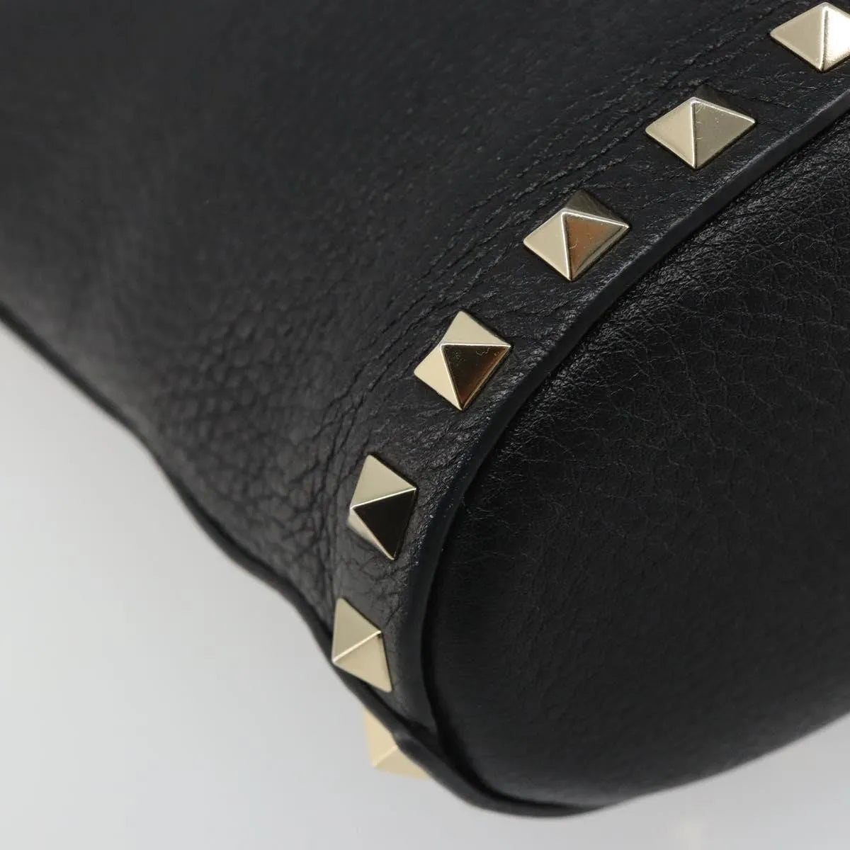Valentino Garavani Rockstud Leather, Black, Leather, Handbag