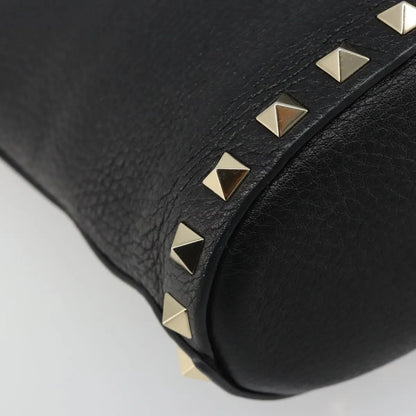 Valentino Garavani Rockstud Leather, Black, Leather, Handbag