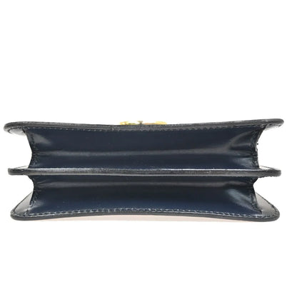 Celine Gancini Leather, Navy, Leather, Handbag