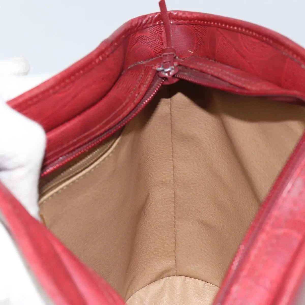 Christian Dior Vintage Trotter Canvas, Red, Canvas, Shoulder Bag