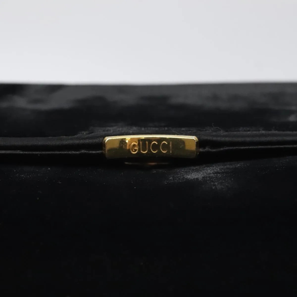Gucci Vintage Flap Velvet, Black, Velvet, Shoulder Bag