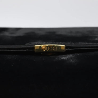 Gucci Vintage Flap Velvet, Black, Velvet, Shoulder Bag